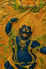 24K Gold Acala Thangka Gold Craft Close Up - Au 999 Pure Gold Detail Texture Sacred Art design by Master Xi
