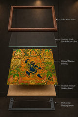 24K Gold Acala Thangka Mounting Craft - Museum Grade Solid Wood Frame Moisture Proof Back Panel design by Master Xi