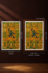 24K Gold Acala Thangka Size Scale - Living Room Altar Office Space Comparison Framed Unframed design by Master Xi