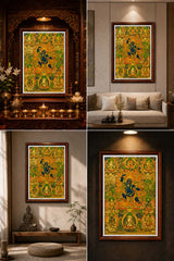 24K Gold Acala Thangka Scene Atmosphere - Meditation Altar Spiritual Space Living Room Protection Shrine design by Master Xi