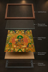 24K Gold Akashagarbha Thangka Mounting Craft - Museum Grade Solid Wood Frame Moisture Proof Back Panel design by Master Xi
