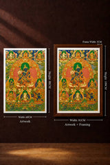 24K Gold Akashagarbha Thangka Size Scale - Living Room Altar Office Space Comparison Framed Unframed design by Master Xi