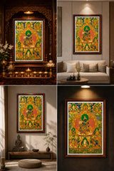 24K Gold Akashagarbha Thangka Scene Atmosphere - Meditation Altar Spiritual Space Living Room Wealth Shrine design by Master Xi