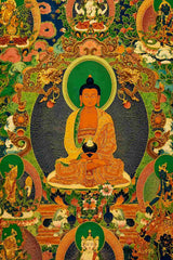 24K Gold Amitabha Thangka Gold Craft Close Up - Au 999 Pure Gold Detail Texture Sacred Art design by Master Xi