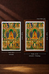24K Gold Amitabha Thangka Size Scale - Living Room Altar Office Space Comparison Framed Unframed design by Master Xi