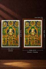 24K Gold Mahavairocana Thangka Size Scale - Living Room Altar Office Space Comparison Framed Unframed Master Xi