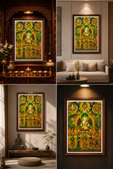 24K Gold Mahavairocana Thangka Scene Atmosphere - Meditation Altar Spiritual Space Living Room Buddhist Shrine Master Xi