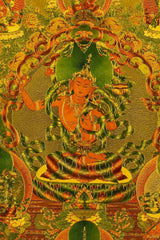 24K Gold Manjushri Thangka Gold Craft Close Up - Au 999 Pure Gold Detail Texture Sacred Art design by Master Xi