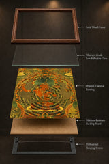 24K Gold Manjushri Thangka Mounting Craft - Museum Grade Solid Wood Frame Moisture Proof Back Panel design by Master Xi
