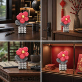 24K Gold Money Flower Ornament on Display Shelf - Lifestyle Scene