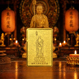 24K Gold Phone Sticker Dizang Bodhisattva Front View design by Master Xi