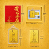 24K Gold Phone Sticker Dizang Bodhisattva Size Comparison design by Master Xi