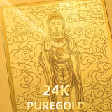 24K Gold Phone Sticker Guanyin Bodhisattva Pure Gold Detail Texture design by Master Xi