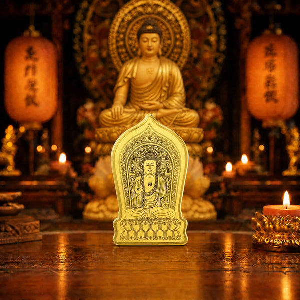 24K Gold Phone Sticker Sakyamuni Buddha Front View design by Master Xi