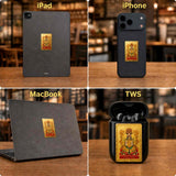 24K Gold Phone Sticker Wealth Dragon King on iPhone 17 , Lifestyle Scene design by Master Xi
