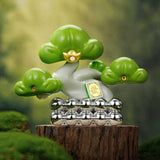 24K Gold Pine Tree Wealth Ornament - Front View