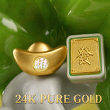24K Gold Pine Tree Wealth Ornament - Pure Gold Foil Detail