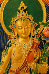 24K Gold Samantabhadra Thangka Gold Craft Close Up - Au 999 Pure Gold Detail Texture Sacred Art design by Master Xi